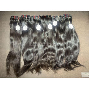 Vente en gros d'extensions de tissage de cheveux indiens Remy de meilleure qualité 100% 20-30 pouces matière première de vague droite d'os crépus droit - Product Image 1