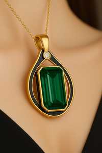 จี้เพชรเม็ดเล็กสีทอง14K ทำด้วยมือชุบโรเดียมประดับพลอยพลอยอัญมณีอัญมณีอัญมณีสำหรับทั้งชายและหญิงเครื่องประดับสำหรับงานแต่งงาน - Product Image 3