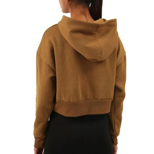 Sweat à capuche court tendance pour femme, léger, manches longues, pull-over, tissu doux, coupe décontractée, streetwear, gym, quotidien, devant - Product Image 4