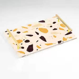 Plateau de service rectangulaire en métal martelé avec poignée, plaqué argent, couleur et taille personnalisables, pour table, nourriture et boissons - Product Image 5