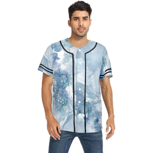 Maillot de baseball épais gris 100 % polyester avec passepoil contrastant, maillots de baseball vierges personnalisables en gros - Product Image 4