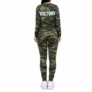 Conjunto Deportivo de Camuflaje para Mujer con Logotipo Personalizado, Sudadera de Manga Larga y Pantalones Deportivos - Product Image 4