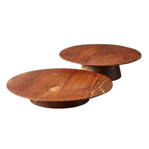 Customized Logo Color Round Cake Stand Decorating Round Natural Wood Cake Stands Elegant and Stylish Wooden Cake Stand <b>Tools</b> - Product Image 1