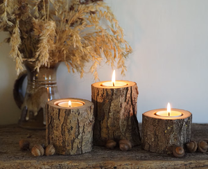 เชิงเทียนไม้สำหรับตกแต่งลวดลายแกะสลักด้วยมืออันเป็นเอกลักษณ์สำหรับบ้านไร่และของตกแต่งโบฮีเมียน - Product Image 2