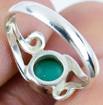 Anillo de piedras preciosas de crisoprasa Natural de tendencia, anillo de joyería hecho a mano Chapado en plata Vintage, joyería de forma ovalada de Plata de Ley 925 - Product Image 3