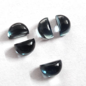 Topacio azul Natural de media luna, 8mm, 2,08 cts, AA + color, grado ojo limpio, Topacio Azul auténtico, gemas en forma de D - Product Image 5