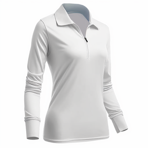 Ropa de golf para mujer 100% algodón Polo de manga larga para mujer personalizado - Product Image 3