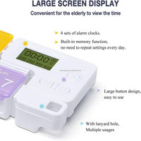 Pilulier 7 jours avec distributeur, organisateur, rappel et alarme, boîte de rangement portable pour médicaments et vitamines