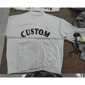 Sudadera de invierno de manga larga con cuello alto de lana de felpa francesa personalizada, aparejos con letras bordadas, diseño de sarga, estilo universitario - Product Image 2