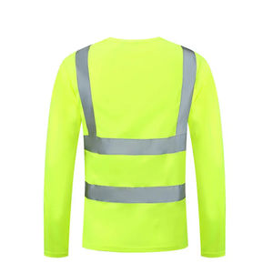 2024 camiseta de alta visibilidad hecha a medida para hombre, camisetas de trabajo de alta visibilidad de seguridad reflectante de manga corta de buena calidad para hombre - Product Image 5