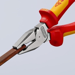 For KNIPEX VDE Certified Heavy-Duty Combination <b>Pliers</b> 200 mm Chrome-Plated Multi-Component Handles - Product Image 4