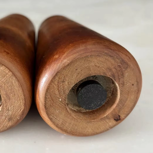 Juego de sal, pimienta y mostaza de madera de teca con bandeja a juego, juego de especias de madera con bandeja, soporte para sal, pimienta y mostaza de teca - Product Image 6