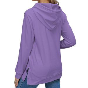 Sudadera con Capucha de Algodón de Alta Calidad 2026, con Logotipo Personalizado, Diseño Sólido, Transpirable, Informal, para Mujer, Bordada, Estilo Urbano - Product Image 5