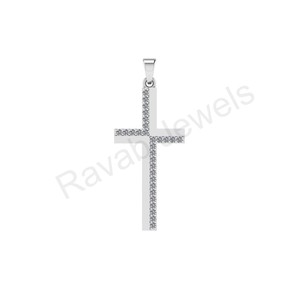 2025 calidad superior personalizada 17x34mm joyería de Cruz fina religiosa de moda con clase al por mayor joyería de circón Cruz colgante fino - Product Image 4