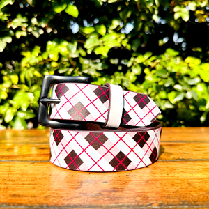 Boucle en laiton massif de longueur personnalisée Ceinture en cuir véritable vintage décontracté avec design imprimé dans une boîte unique en finition noire mate - Product Image 1