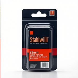 Stahlwille 22mm 3/8 Inch Drive 6-Point <b>Socket</b> Wrench Insert <b>35mm</b> Length Pack of 10 - Product Image 2