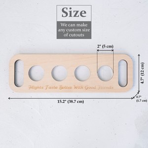 Juego de vuelo de cerveza de madera Bandeja personalizada Ideal para degustar cerveza y Tequila Sampler Fiestas y Barware Uso - Product Image 3