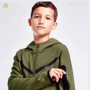 ชุดวอร์มสำหรับเด็กผ้าคอตตอนโพลีเอสเตอร์มีซิปมีฮู้ดแบบเต็มชุดวอร์มกางเกงวอร์ม - Product Image 6