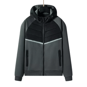 Conjunto de chándales de algodón Tech 100% de diseño personalizado para hombre, sudadera de diseñador cepillada con bolsillo con cremallera, conjunto de chándal para correr - Product Image 2