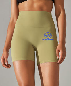Pantalones cortos de gimnasio de compresión de cintura alta para mujer con diseño de entrenamiento de levantamiento de glúteos Conjunto de sujetador de cintura media que absorbe la humedad sin costuras Scrunch - Product Image 2