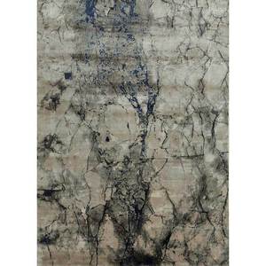 Tapis en soie de bambou noué à la main Entropy Ivory AIBS-5002, motif abstrait en viscose pour la maison, rectangulaire 4m pour couloir et salon - Product Image 1