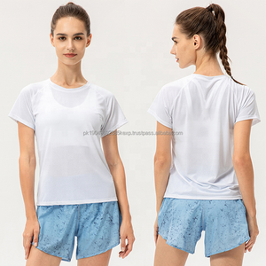 Femmes taille personnalisée vêtements actifs Gym Yoga haut évacuation de l'humidité sport impression t-shirt bouton glace refroidissement athlétique course T-Shirts - Product Image 1