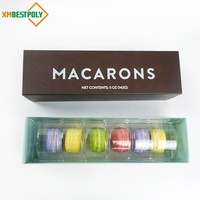 Personnalisé 6 Français Macaron Cookie Glissé Tiroir Papier Emballage Boîte Avec Insert Blister Plateau