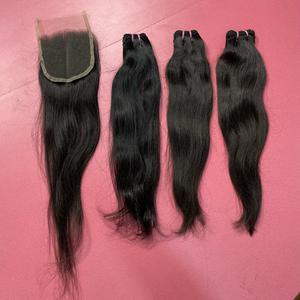 100% Cierres de encaje de cabello Remy indio humano Natural Estilo crudo sin procesar con paquete de ondas naturales Oferta en extensiones de cabello humano - Product Image 5