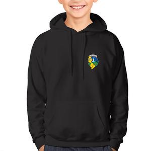 Sudadera con capucha de invierno para niños Patrón sólido cómodo Impresión digital 100% Algodón Servicio OEM Logotipo frontal negro Cuello con capucha - Product Image 2