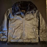 Men's Winter Genuine Leather jacket <b>Sherpa</b> <b>Lined</b> jacket - Product Image 3
