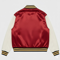 Veste bomber en satin noir Raiders pour hommes, veste pour hommes, logo d'équipe, fermeture à pression, style rétro de haute qualité, veste de football