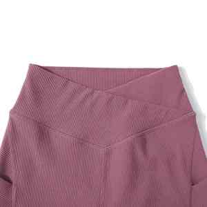 Pantalones cortos de Yoga de cintura alta para mujer al por mayor OEM elásticos y sin costuras patrón sólido cintura media gimnasio y pantalones cortos deportivos Casuales - Product Image 4