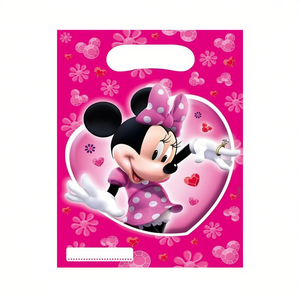 Bolsas de Regalo de Minnie Mouse, Plástico, 23 x 16.5 cm, 6 Piezas, para Empacar Regalos y Celebraciones - Product Image 1