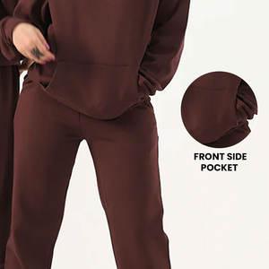 Custom Hoodie Tracksuit <b>Set</b> For Men And Women With <b>Embroidery</b> And Printing Options Comfortable Fabric For Daily Wear And Sports - Product Image 4