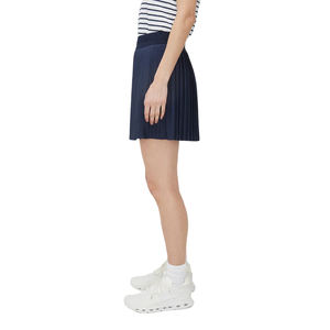 Jupe classique bleu marine pour le tennis et le golf, taille haute avec panneaux en maille, jupe de tennis élégante et confortable pour femmes, vente en gros - Product Image 3