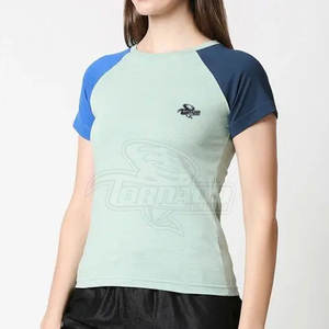 เสื้อยืดคอกลมสำหรับผู้หญิงระบายอากาศได้ดีเป็นมิตรต่อสิ่งแวดล้อมผ้าถักแบบแห้งเร็วสบายสไตล์ลำลอง - Product Image 3