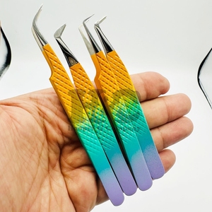 New Arrival <b>Tweezers</b> Custom Logo Eyelash <b>Tweezers</b> Silver Tip Lash Extension <b>Tweezer</b> with Pointed Tip Sustainable mink - Product Image 1