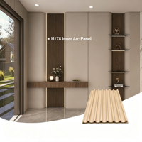 Panneau mural décoratif circulaire rainuré moderne M178 personnalisé, imperméable, en composite de bambou, largeur 168 mm, pour salon