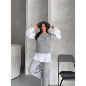 Ensemble de tricots élégants pour femmes 1561 : chemise et pull assortis - Product Image 5