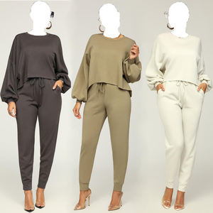 Autumn Lightweight 2-Piece Set for <b>Women</b> Custom High Quality Solid <b>Pattern</b> Tracksuit Plus Size Sweatshirt Summer Two Piece Sets - Product Image 6