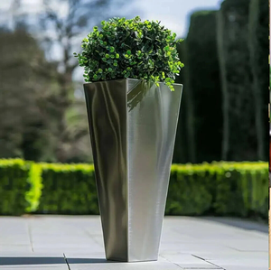 Macetas cuadradas galvanizadas con acabado antiguo para plantas de interior - Product Image 4