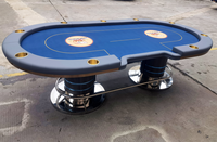 Table de Poker de Luxe Moderne Personnalisée 10 Joueurs 2.4m Tables de Casino Professionnelles de Blackjack Texas Hold'em avec Lumières LED et Chaises