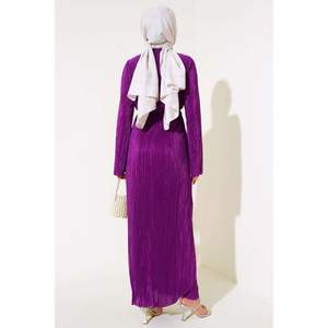 Robe Plissée Brillante Violet - Product Image 4