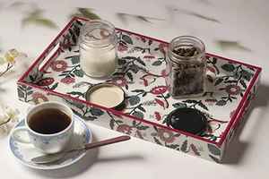 Bandeja de servicio de tablero de MDF de alta calidad con asa, forma rectangular, diseño moderno, respetuoso con el medio ambiente, Apto para lavavajillas, uso en fiestas - Product Image 4