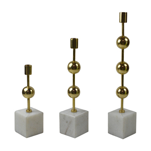 Bougeoir en métal et en bois avec base en bois et étoile soleil et lune Lot de 3 supports pour la décoration de la maison et la décoration de la table à manger - Product Image 5