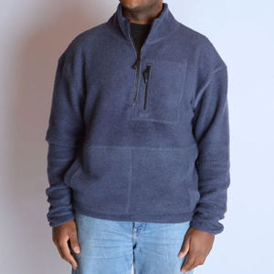 Quarter Zip <b>Fleece</b> Sweatshirt for Men Organic Cotton Men's Pullover <b>Teddy</b> Flannel Mens Sweatshirts Unisex Hoodies <b>Jumpers</b> - Product Image 4
