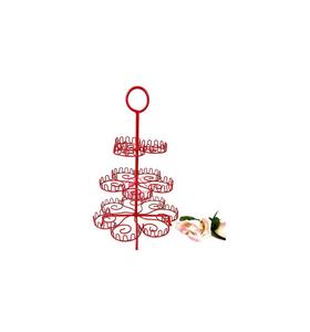 Décor de Noël Gâteau Stand pour la Maison et l'Hôtel Arrangements de Fête Rouge Fini Vente Chaude De Luxe Maison De Table - Product Image 1