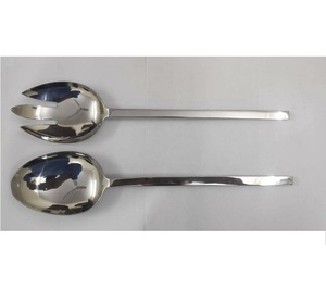 Serveur à salade en acier inoxydable 18/8 de haute qualité avec poignée décorative Logo personnalisé outils à salade maison hôtel Restaurants vaisselle - Product Image 3