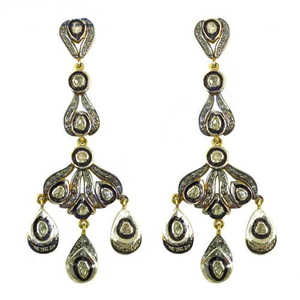 Pendientes Largos Art Deco de Plata y Diamantes para Mujer, Accesorios de Moda - Product Image 3