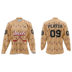 Maillots de hockey personnalisables Ensemble personnalisé Nom de l'équipe Numéro Logo Service OEM disponible 100% polyester Séchage rapide Respirant - Product Image 3